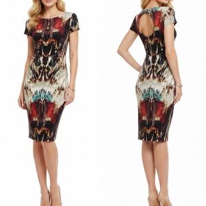 Philosophy - Tribal Feather Print Bodycon Dress NWT
